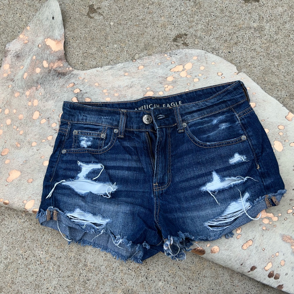 American Eagle Denim Distressed Shorts Tomgirl Shortie